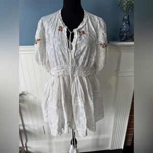 Barok Paris Beautiful Boho Handbeaded Cotton Dress ~ M ~ NWT!~ Boutique